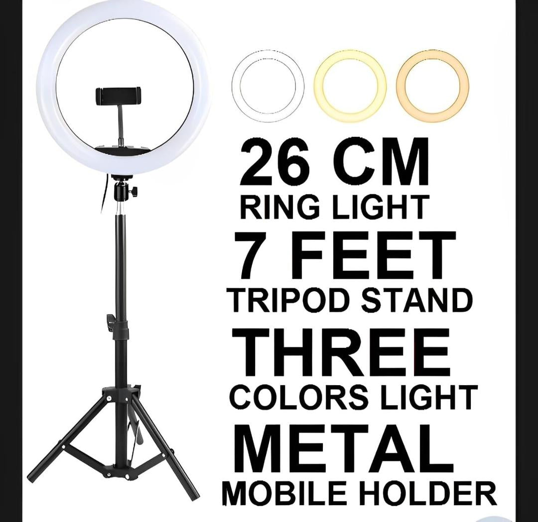 Professional LED Ring Light With Tripod Stand & Mobile Holder