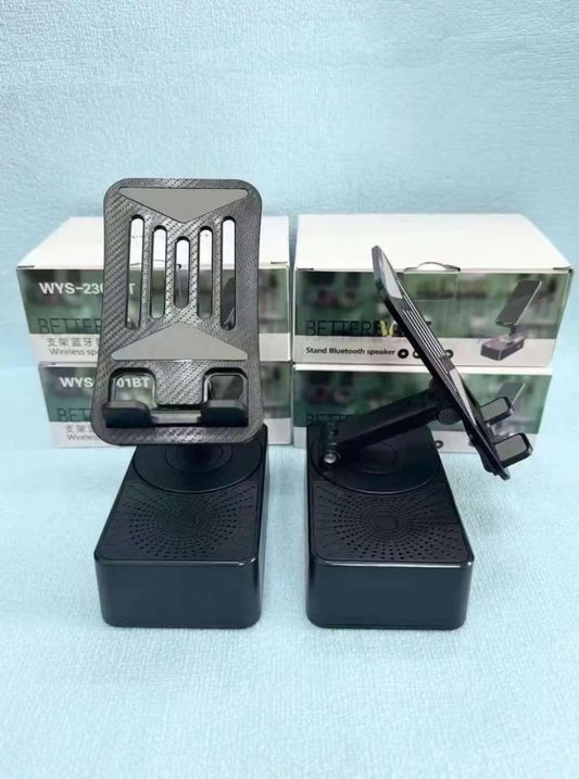 Foldable Bluetooth Mobile Phone Holder with Speaker – 3 in 1