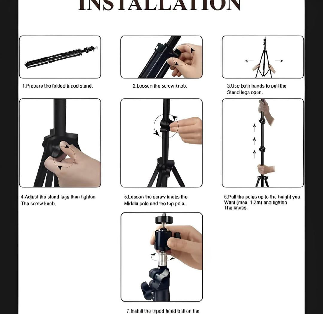 Professional LED Ring Light With Tripod Stand & Mobile Holder