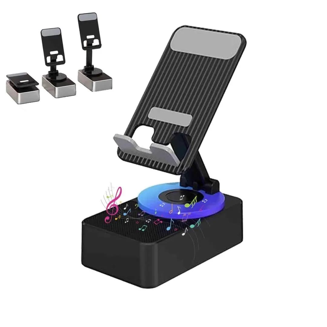 Foldable Bluetooth Mobile Phone Holder with Speaker – 3 in 1